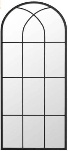Rowjut Black Arched Wall Mirror 56“ x 22”,Wall Decorative & Window Mirror with Iron Framed Window Pane Inspiration, Ideal for Foyer, Living Room, Bedroom & Fireplace to Create a Cozy Home! - Image 8