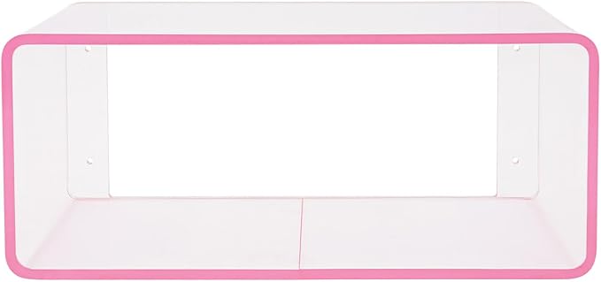 Acrylic Wall-Mounted Nightstand Floating Wall Nightstand Bedside Table Floating Side Table Wall Mounted Clear Shelf for Bedroom Bathroom (Pink) - Image 9
