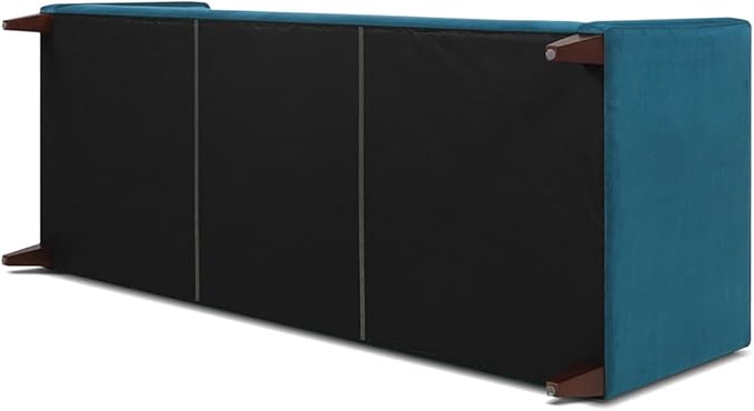 Jennifer Taylor Home Jack 84" Modern Tuxedo Tufted Sofa, Satin Teal Blue Velvet