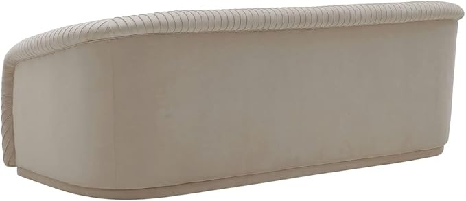 Yara 90.6" Beige Pleated Performance Velvet Sofa - TOV Furniture
