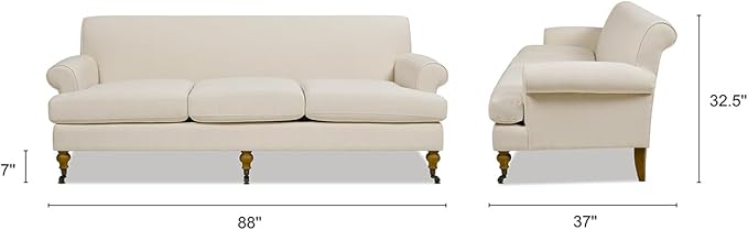Jennifer Taylor Home Bliss 88" Lawson French Country Three-Cushion Tightback Sofa