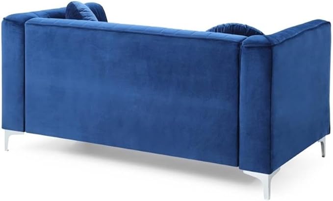 Glory Furniture Delray Velvet Loveseat in Navy Blue