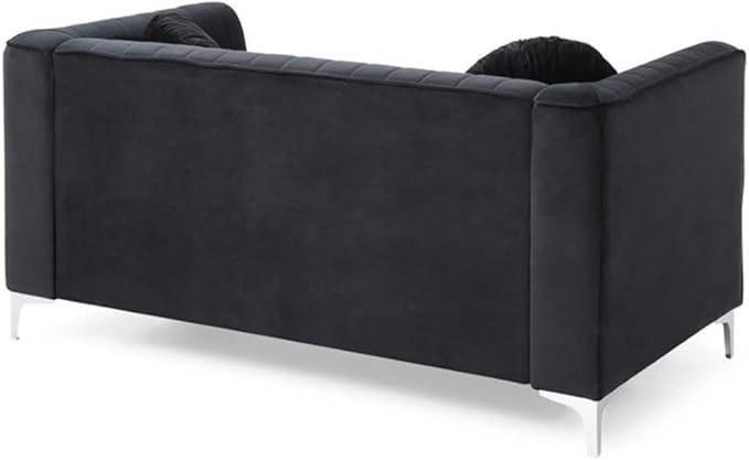 Glory Furniture Delray Velvet Loveseat in Black