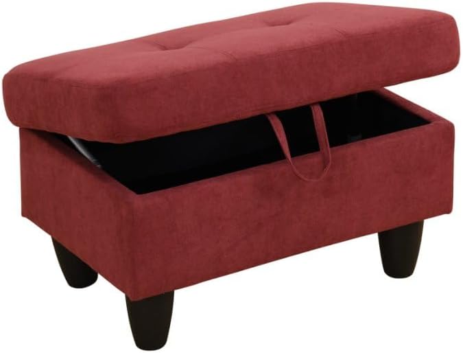 NicBex Modular L-Shaped Sectional Couches, 3-Piece Convertible Couch with Storage Ottoman, 4-Seat Comfy Sofa with Chaise for Living Room & Apartment, Red