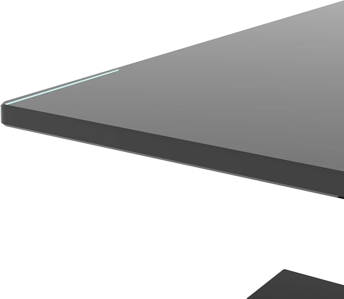 Rectangle Glass Coffee Table, Clear Coffee Table Modern Side Center Tables Furniture for Living Room,All Black