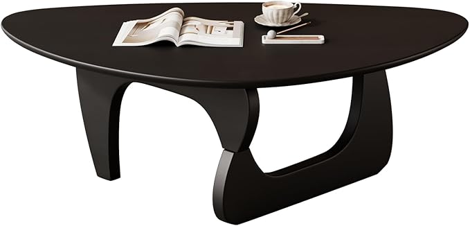 Mid Century Modern Coffee Table - Black Wooden Coffee Table for Living Room,Center Table Suitable for Bedroom Living Room Reception Office Tables (Black, Large 45 * 29 * 16in)