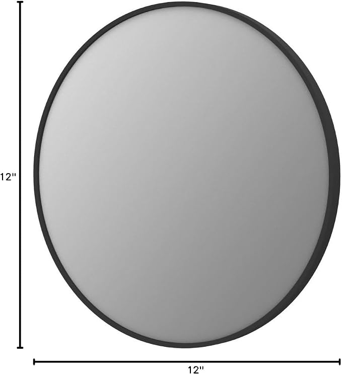 Itrue 12 Inch Small Round Decorative Wall Mirror, HD Silver-Coated Glass with Brushed Black Metal Frame, Minimalist Modern Accent Mirror for Vanity, Narrow Walls, Bathroom, Bedroom & Entryway - Image 8