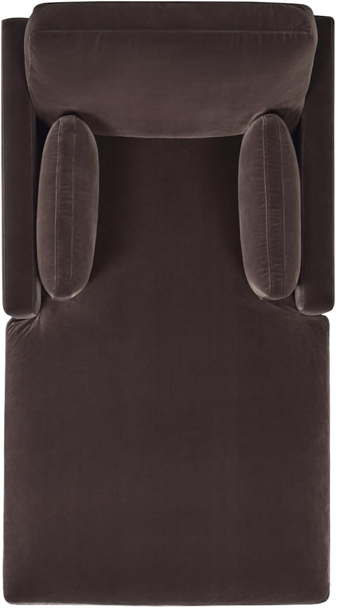 Knox 65" Modern Farmhouse Chaise Lounge Chair, Deep Brown Performance Velvet