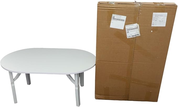 Folding Coffee Table, Foldable Coffee Table, Small Portable Low Floor Tables, Collapsible Round Center Tables with 4 Legs for Living Room, Home, Office, No Assembly 31.5 x 18.9 x 14.2 in (White)