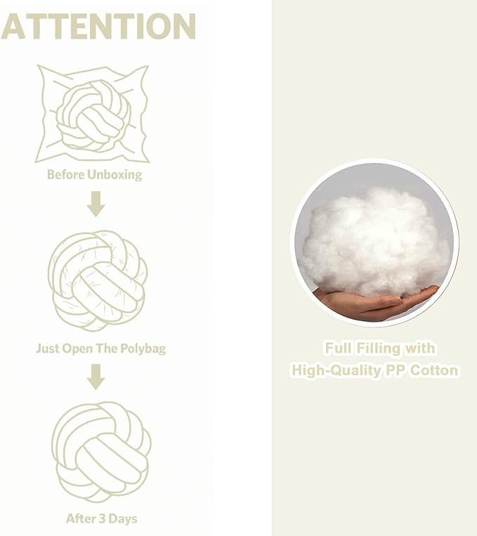 Petrella Knot Pillows Ball Round Throw Pillows Home Decor Cushion Decorative Aesthetic Throw Pillows,White 11inch