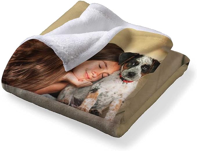 Printwoo Custom Blankets with Photo, Personalized Photo Blanket, Customized Blankets with Picture, Personalized Gifts for Women Men, Mom Gift for Mothers Day