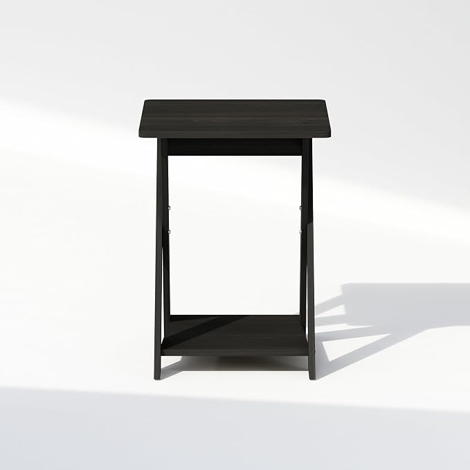 Furinno TIDUR Night Stand, Open Shelf Design X-Legs Nightstand, Criss-Crossed Bedside Table, End Table, Side Table, for Bedroom, Closet, Dorm, Espresso - Image 6