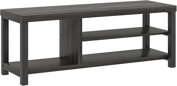 FOLUBAN Entryway Bench with Shoe Storage, Vintage End of Bed Bench, Rustic Wooden Entry Bench for Hallway Front Door Entrance, Industrial Indoor Bench for Bedroom Living Room, Dark Gray, 47 Inch - Image 9