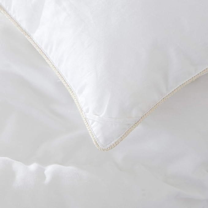 King Size, Luxury 1200 Thread Count Year Round Super Soft 100% Egyptian Cotton White Down Alternative Comforter Duvet, White Solid, 750 Fill Power, 50 Oz Fill Weight