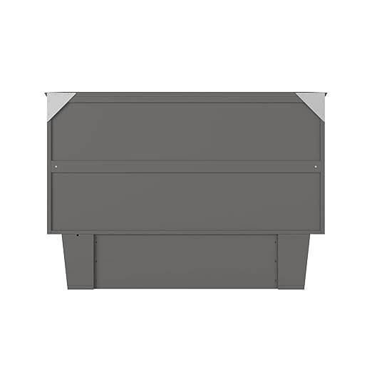 AFI, Chelsea Mid-Century Modern Full Wood Murphy Bed Chest with 6" Mattress, Storage Drawer & Built-in USB Charger, Grey