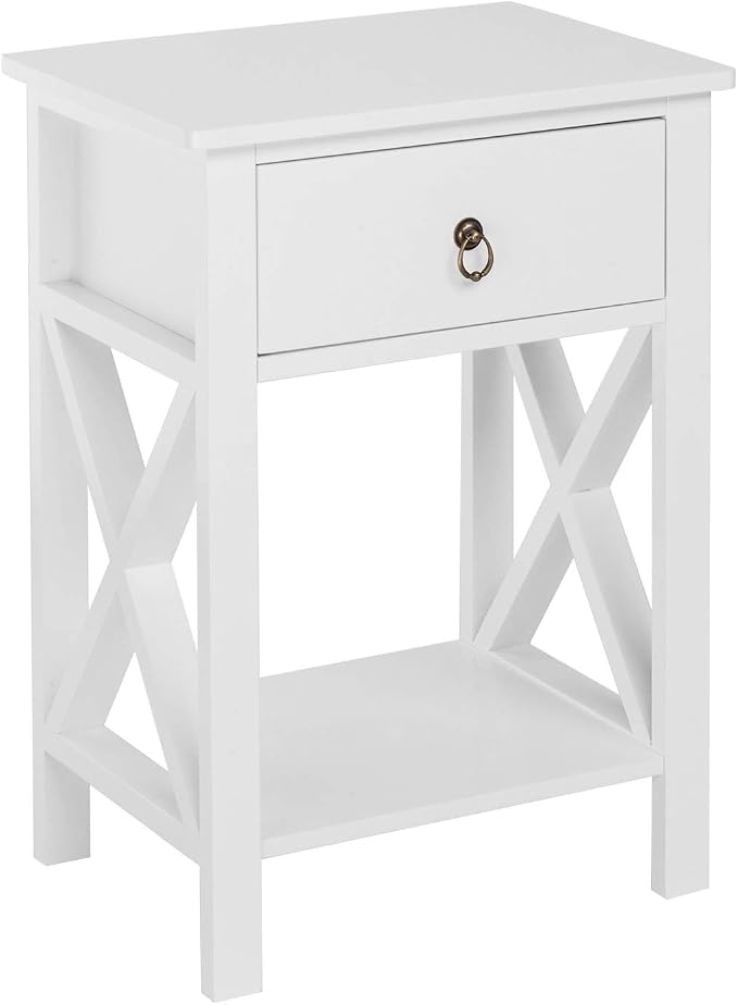 Bonnlo White Nightstand Set of 2, Night Stand Set of 2 with Drawer, Farmhouse Nightstand, End Table/Bed Side/White Side Table for Small Spaces, Kids Room, Bedroom - Image 9