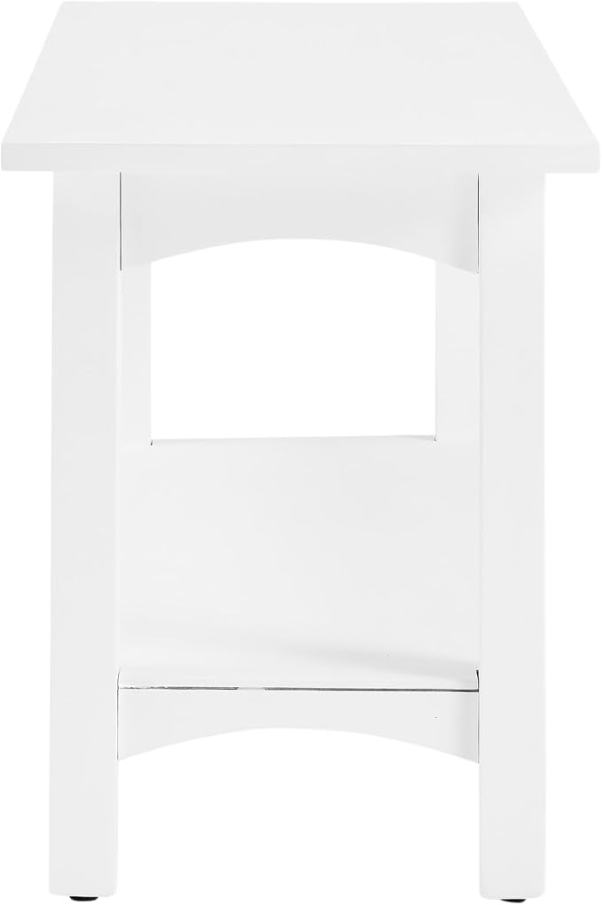 Craftsbury 36-Inch Solid Wood Entryway Bench with Storage Shelf – Easy Assembly Small Seating Bench for Hallway, Living Room, or Foyer by Alaterre Furniture (White) - Image 9