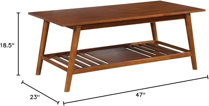 Linon Mid Century Walnut Melissa Coffee Table