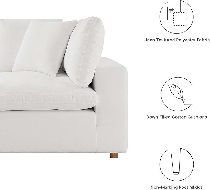 Modway Commix Down-Filled Overstuffed Upholstered 3-Seater Sofa