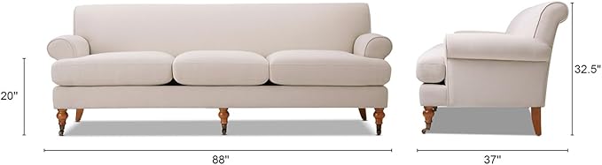 Jennifer Taylor Home Bliss 88" Lawson French Country Three-Cushion Tightback Sofa