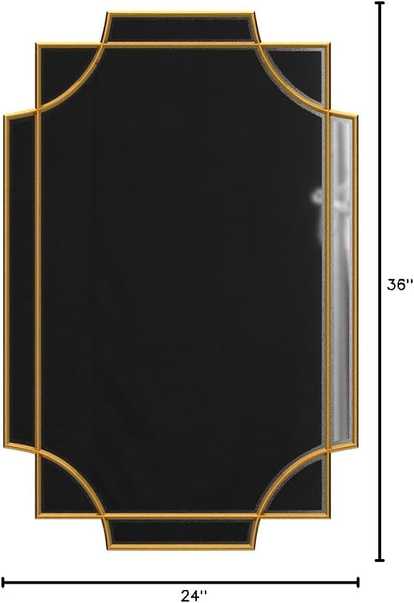 Kelly Miller Gold Bathroom Mirror for Wall, 24"x36" Large Decorative Mirror Gold Wall Mirror Vanity Mirror Beveled Wall Decor for Master Bath Half Bath Living Room Bedroom Fireplace Mantle Entryway - Image 10