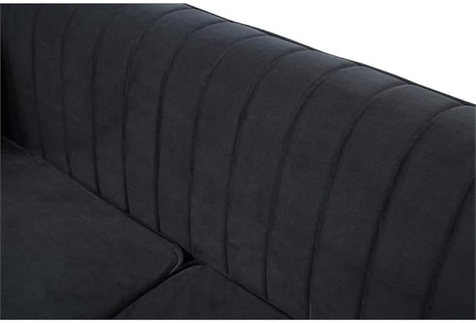 Glory Furniture Delray Velvet Sofa in Black