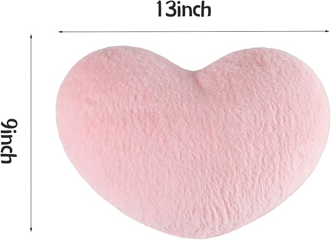 2PCS Throw Pillows Heart Pillow Home Decor Decorative Couch Pillows Bed Pillows Outdoor Pillows Valentine Gifts,Pink 9"*13"