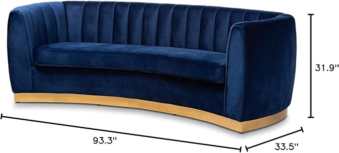 Baxton Studio Sofas, Royal Blue/Gold