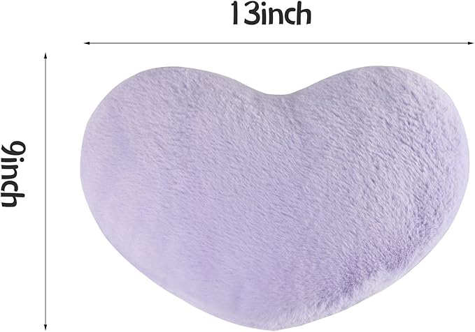 2PCS Throw Pillows Heart Pillow Home Decor Decorative Couch Pillows Bed Pillows Outdoor Pillows Valentine Gifts,Purple 9"*13"