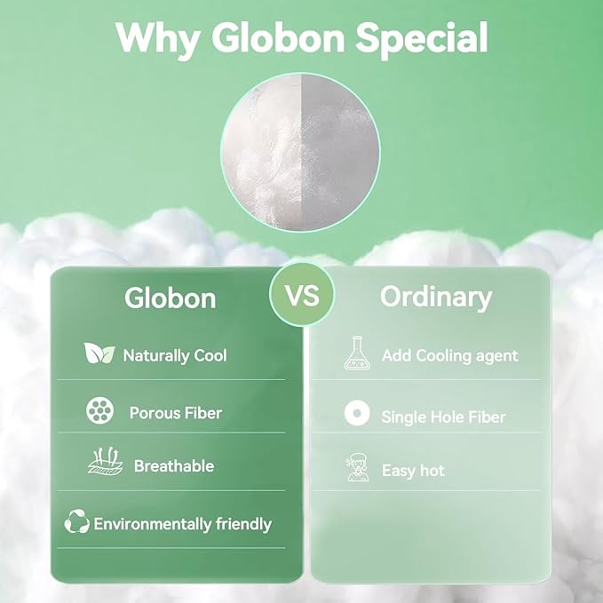 Globon Cooling Comforter Queen Size, Lightweight Summer Comforter for Hot Sleepers,Ultra Soft Bamboo Viscose Fabric, Breathable & Moisture Wicking, Soy Fiber Blend Fill, Sage Green