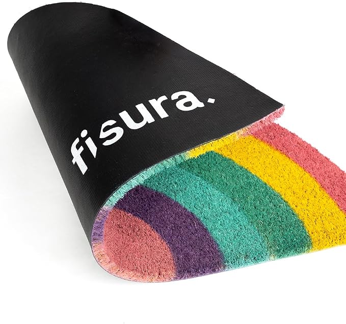 Fisura – Doormat Outdoor Entrance, Outdoor mats for Front Door, Welcome mat. Made of Coconut Fiber with Non-Slip PVC Base, Doormat Hand-Painted, 30 x 18 inches. (Rainbow, Multicolor) - Image 7
