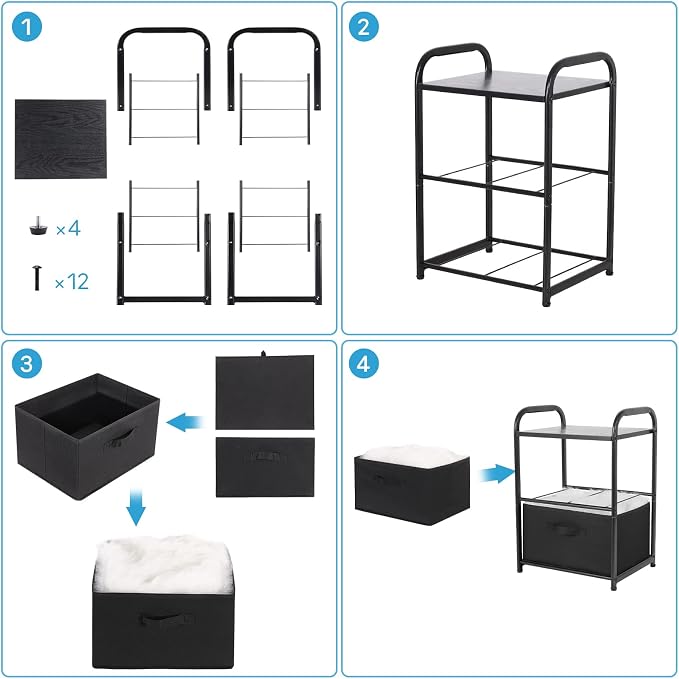 MAX Houser Dresser for Bedroom with 2 Drawers, Wide Chest of Drawers, Fabric Dresser, Storage Organizer Unit with Fabric Bins for Closet, Living Room, Hallway, Nursery,Black - Image 7