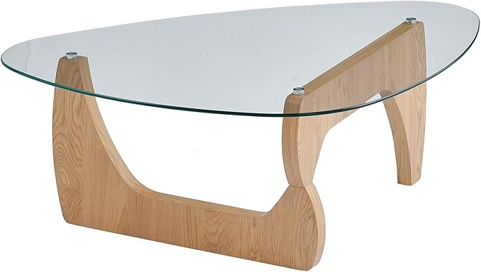Btrpily Wooden Coffee Table - Modern Triangle Side Table, Contemporary, Stylish, High-End Furnishing for Your Living Room (Nature Wood, Triangle)