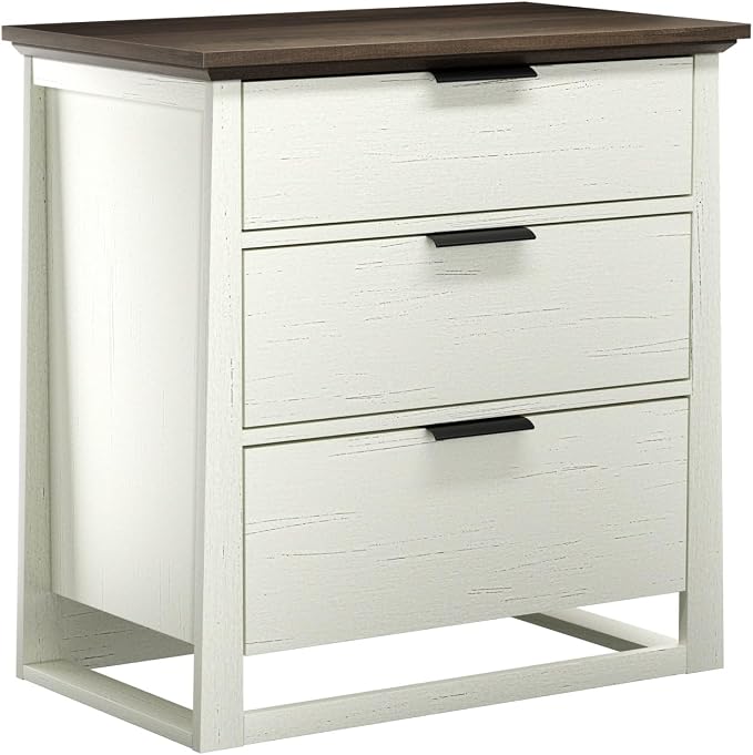 Rresyet 26 inch Wide Night Stand with Spacious Storage, 3 Drawer Nightstand,Wooden Side Table for Bedroom & Office (White) - Image 6