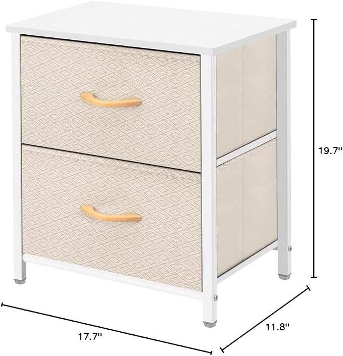 AZL1 Life Concept Storage Dresser Furniture Organizer Unit with 2 Drawers for Bedroom, Hallway, Entryway and Closets, Ivory, 17.7x19.7 inches - Image 8