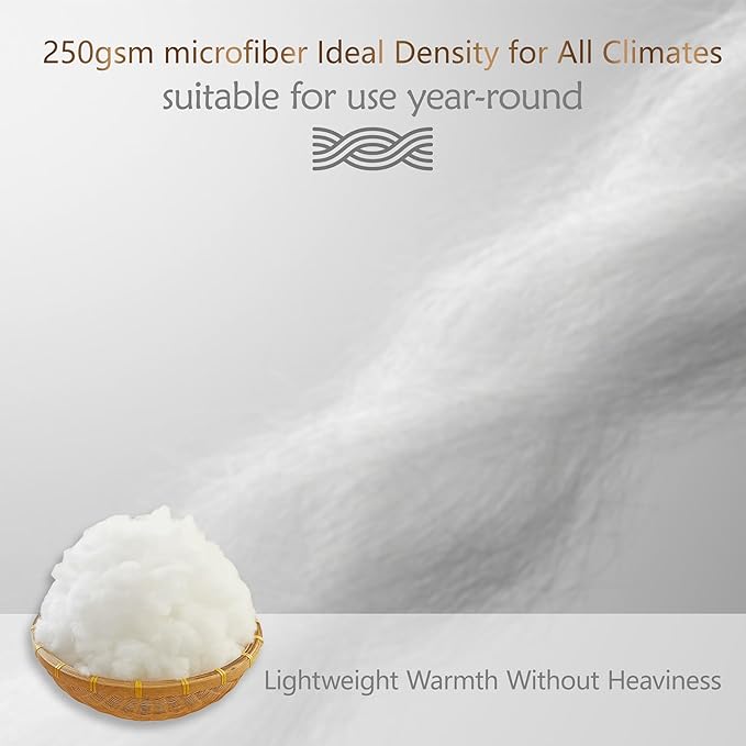ACCURATEX Lightweight Duvet Insert Oversized King 120x98-100% Cotton Shell,250GSM Filling,All Season Down Alternative Comforter,Ultra-Soft&Breathable,Quilted Thin Duvet with 8 Tabs,Machine Washable