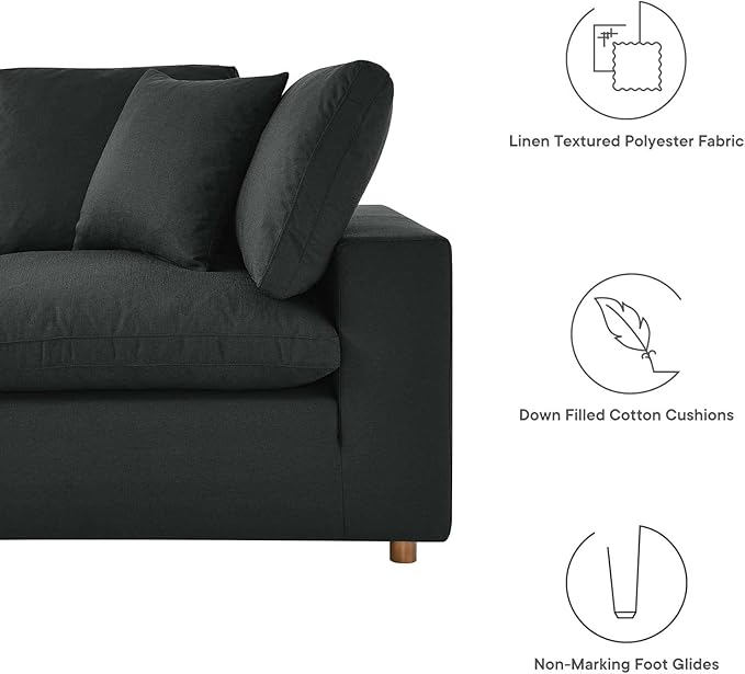 Modway Commix Down-Filled Overstuffed Upholstered 3-Seater Sofa