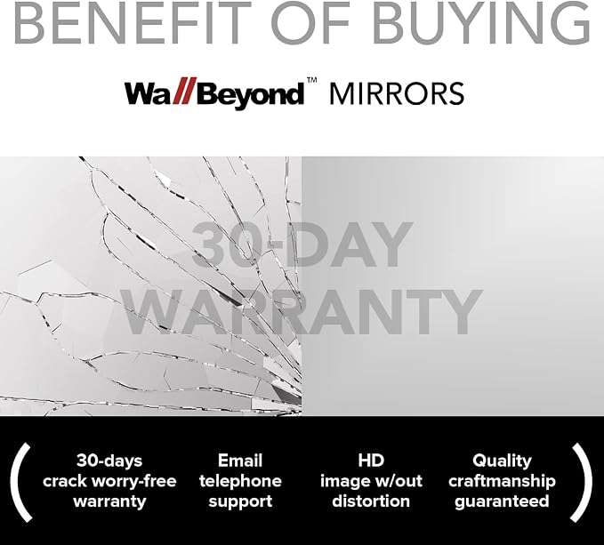 WallBeyond Asymmetrical Mirror, Irregular Wall Mirror, Wall Mirrors Decorative for Bedroom Living Room Entryway Hall, Wood Mirror for mid Century Modern Decor 30" H x 19" W - Image 8