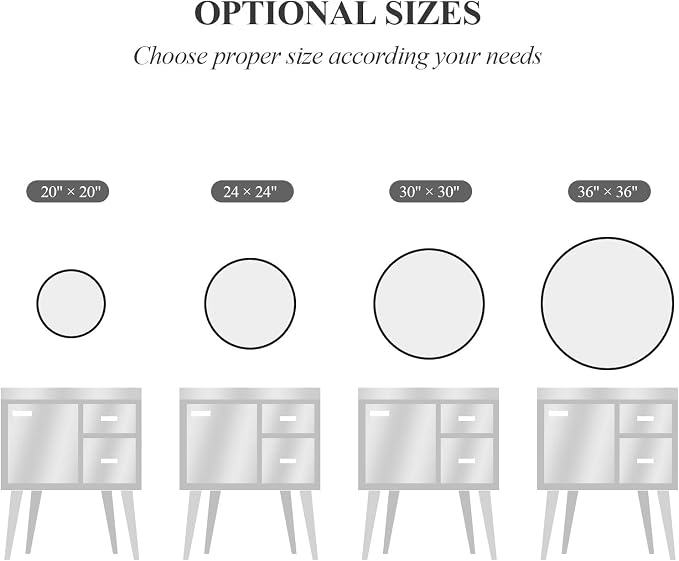 Itrue 24 Inch Round Wall Mirror, Brushed Black Metal Framed Circle Bathroom Mirror, Silver-Backed HD Tempered Glass Vanity Mirror for Over Sink, Living Room, Entryway, Hallway - Image 7