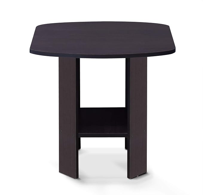 Furinno SIMPLE DESIGN Side Table, 2-Tier Modern End Table with Soft Edges, Open Shelves Night Stand, Bedside Table, for Living Room, Bedroom, Dark Walnut - Image 6