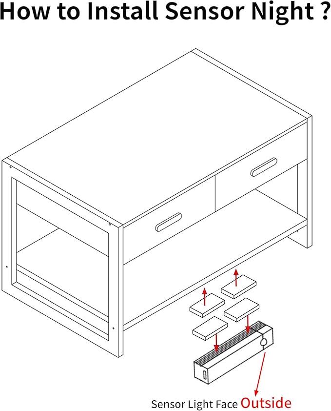 Coffee Table with Sensor Light - Modern Storage Coffee Table with Drawers and Shelf for Living Room, Office, Outdoor