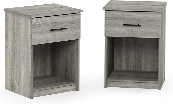 Furinno Tidur Nightstand, 2-Pack, French Oak Grey - Image 7