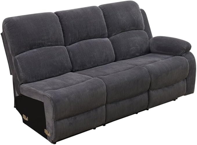 Reclining Sectional Sofa Set, L Shaped Recliner Couch with Cup Holder and Storage Console for Home Theater & Living Room, Dark Gray