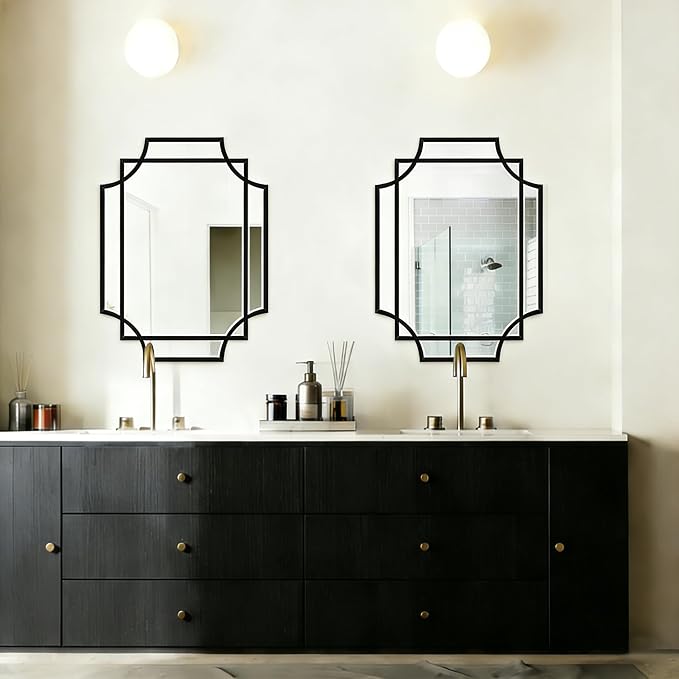 Bathroom Mirrors for Over Sink, 20x28 Inch Framed Mirrors for Wall, Black Bathroom Vanity Mirror, Rectangle Farmhouse Mirror Decorative, Entryway, Living Room Decor - Image 8