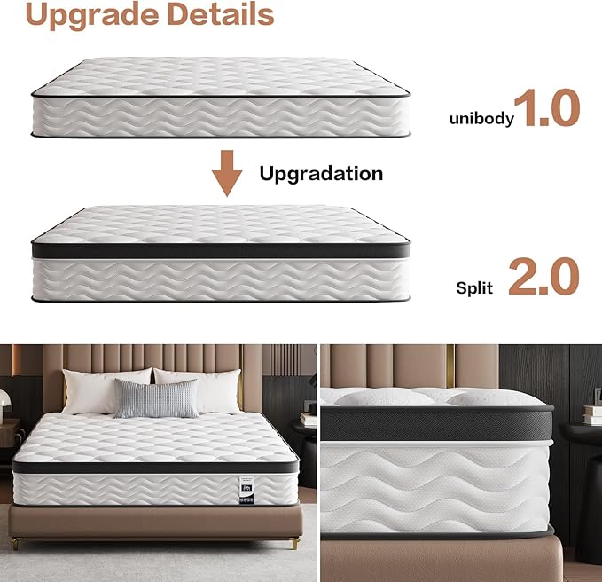 Full Size Mattress,14 Inch Full Mattress in a Box,Memory Foam and Individually Pocket Innerspring Euro Top Hybrid Mattress,Medium Firm,Ideal for All Sleep Positions,75"x54"