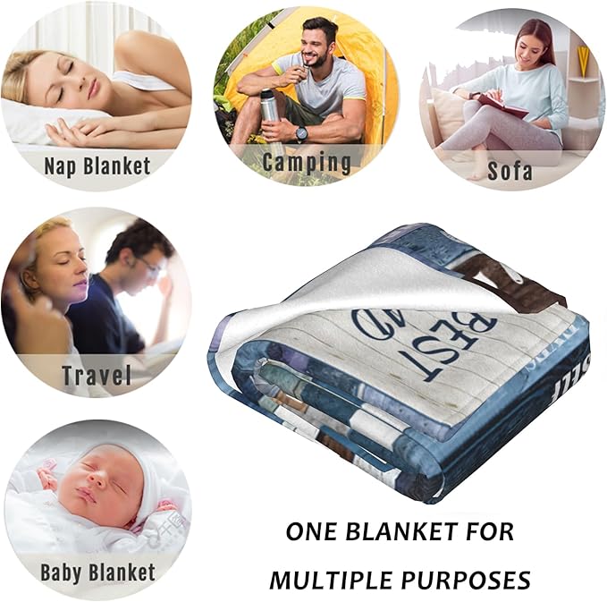 Gift for Dad from Daughter Son, Dear Dad Blanket for Father's Day, Throw Blankets Anniversary Birthday Super Soft Flannel Throw Blankets for Christmas Valentines Thanksgiving for Bed Sofa(50''x60'')
