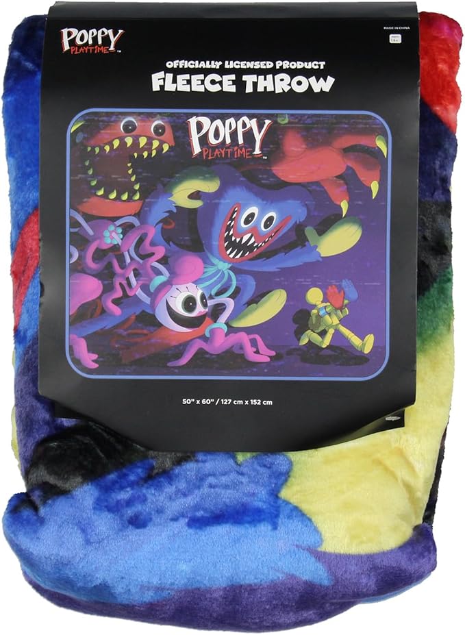 Poppy Playtime Huggy Ultra-Soft Couch Lap Plush Fleece Throw Blanket 50" X 60"