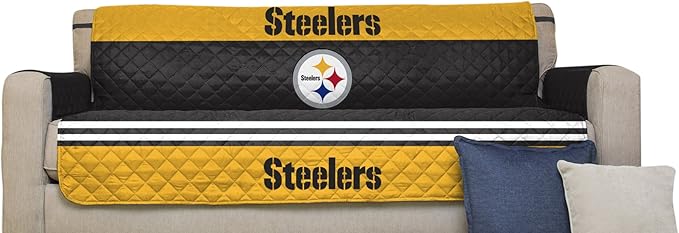 Pegasus Sports NFL Unisex NFL Sofa Couch Reversible Furniture Protector with Elastic Straps, 75-inches by 110-inches