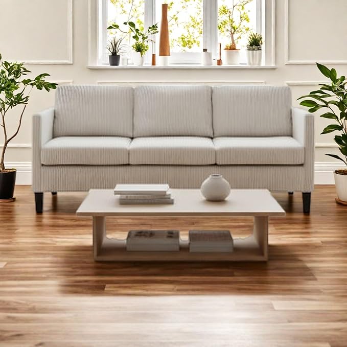 L Shaped Couch, Convertible Sleeper Sofa Bed with Chaise Lounge Storage, Sectional Couches for Living Room, Lounge Sectional Couch for Apartment and Small Spaces, Off-White