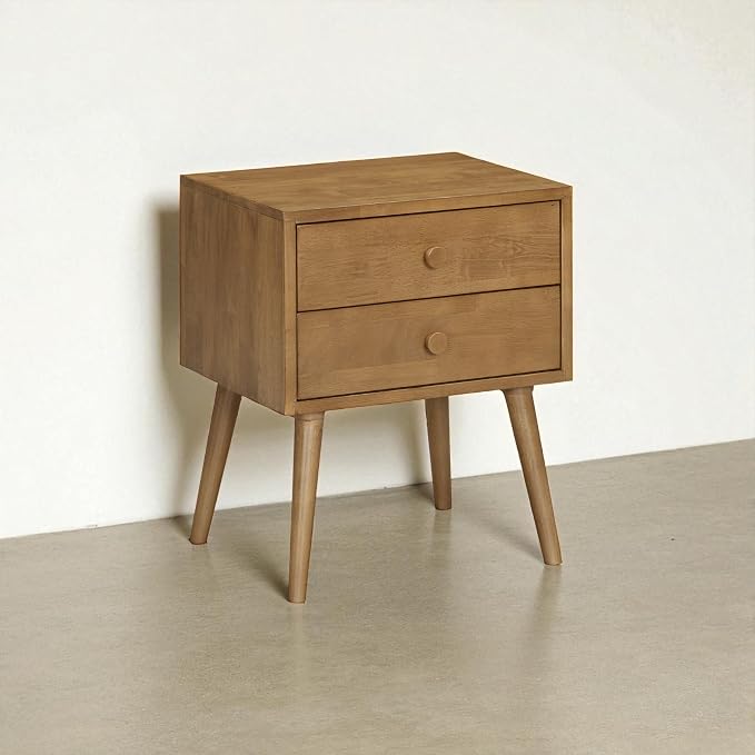 NTC Lux Nightstand with 2 Drawers, Featuring Adaptable Design, 150 lbs Load Capacity, Water-Resistant, Elevate Your Space, Easy Assembly - Teak Look - Image 8